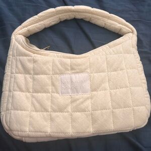 My Mum Made It pointelle hearts quilted bag in pale yellow